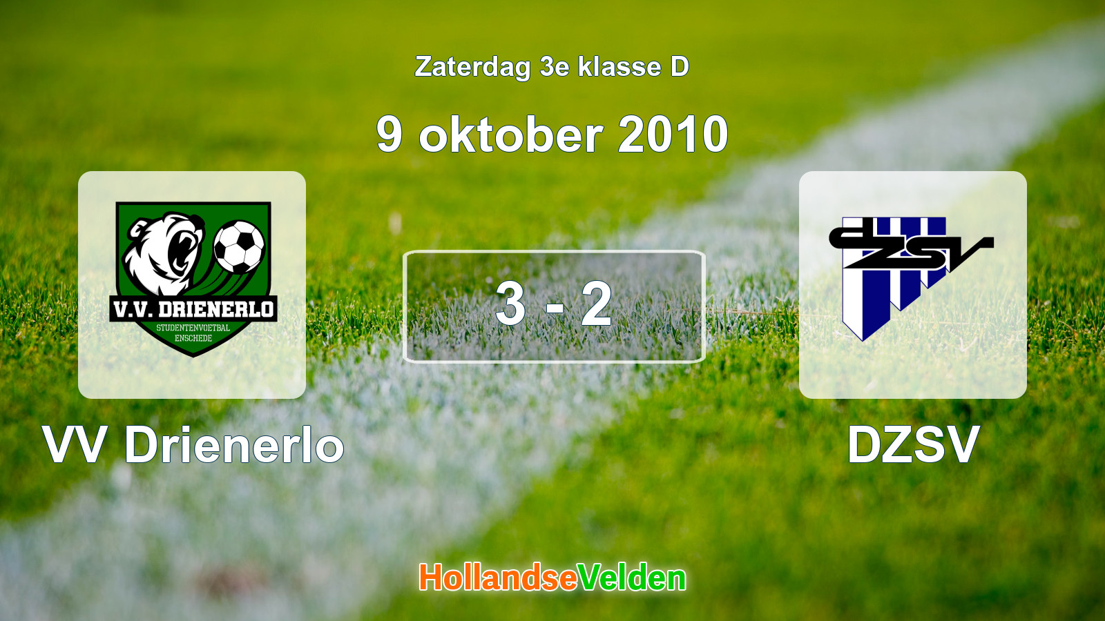 Gespeelde wedstrijd: VV Drienerlo - DZSV 3 - 2 (9 oktober 2010)