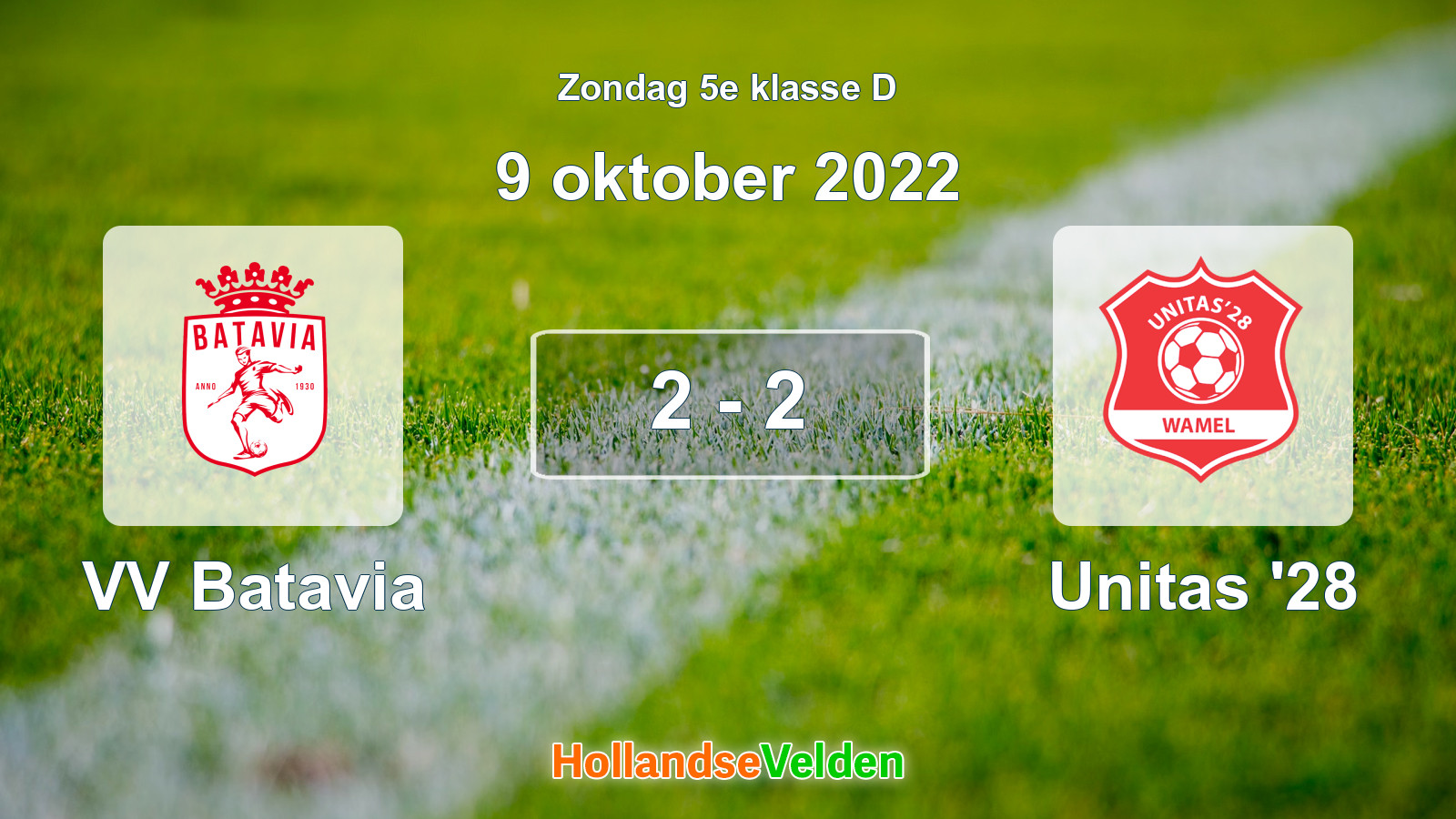 Gespeelde wedstrijd: VV Batavia - Unitas '28 2 - 2 (9 oktober 2022)