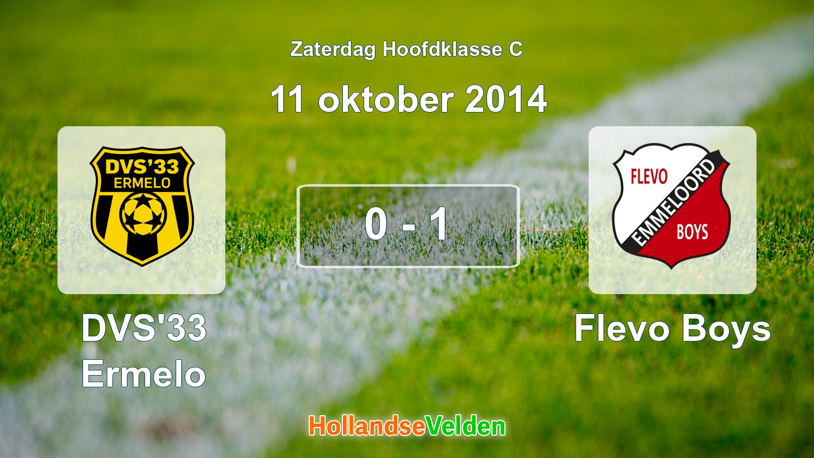 Gespeelde wedstrijd: DVS'33 Ermelo - Flevo Boys 0 - 1 (11 oktober 2014)