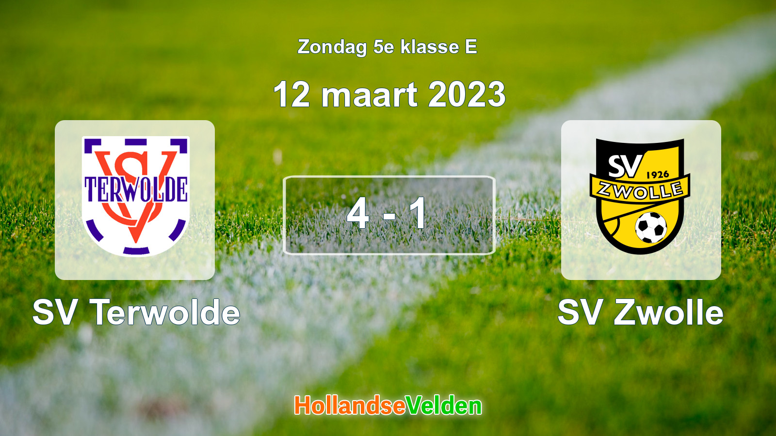 Gespeelde wedstrijd: SV Terwolde - SV Zwolle 4 - 1 (12 maart 2023)