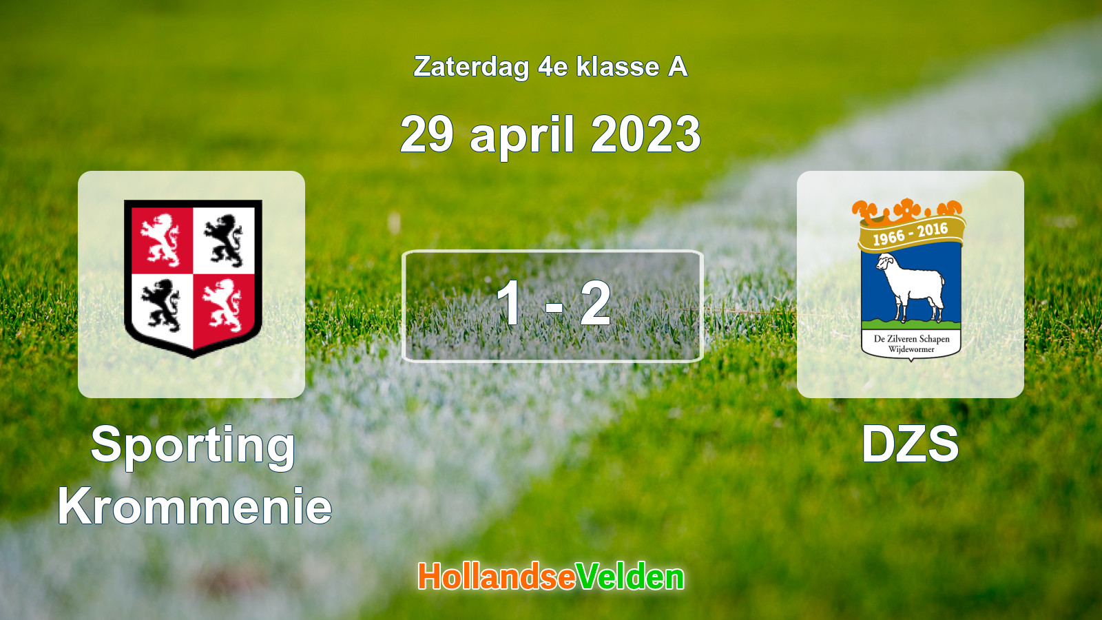 Gespeelde wedstrijd: Sporting Krommenie - DZS 1 - 2 (29 april 2023)