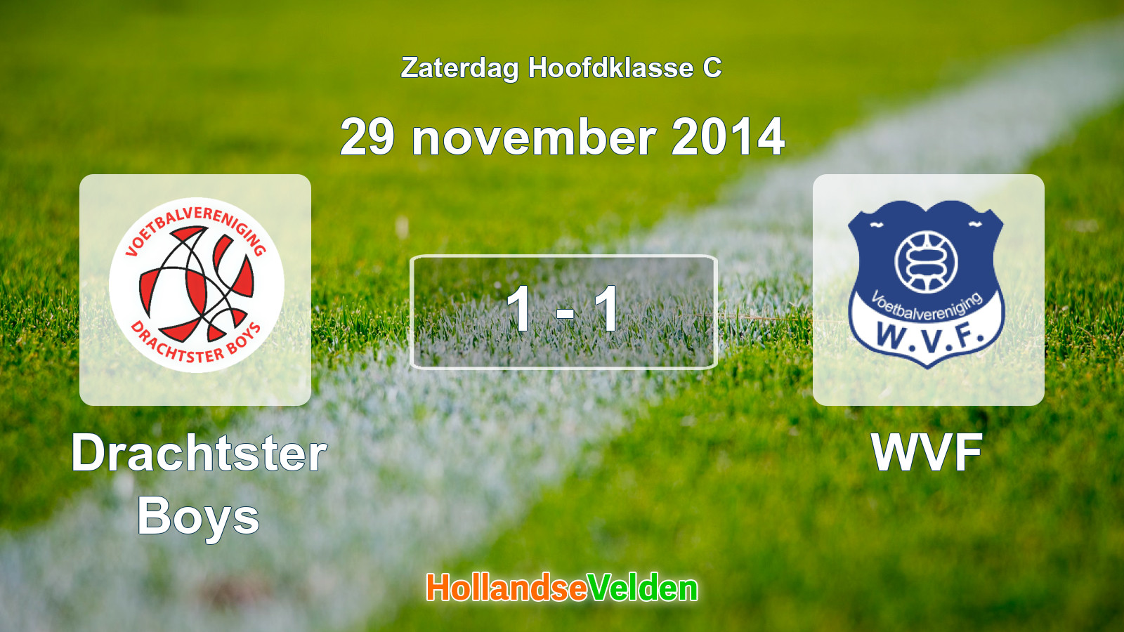 Gespeelde wedstrijd: Drachtster Boys - WVF 1 - 1 (29 november 2014)