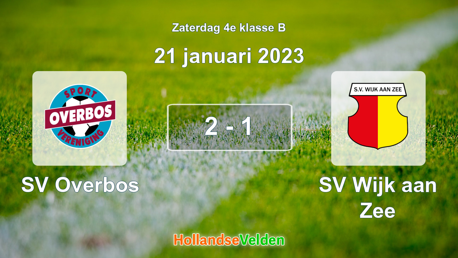 Gespeelde wedstrijd: SV Overbos - SV Wijk aan Zee 2 - 1 (21 januari 2023)