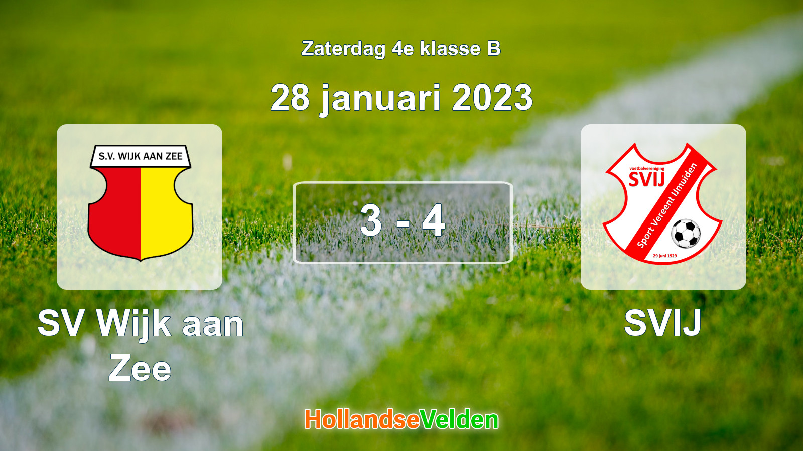 Gespeelde wedstrijd: SV Wijk aan Zee - SVIJ 3 - 4 (28 januari 2023)