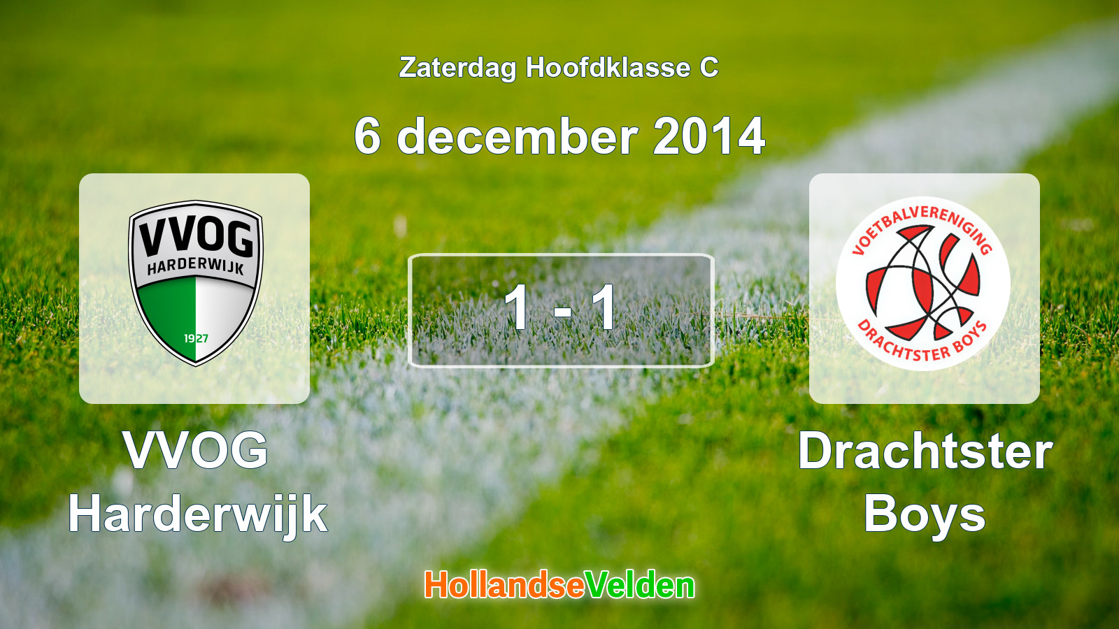 Gespeelde wedstrijd: VVOG Harderwijk - Drachtster Boys 1 - 1 (6 december 2014)