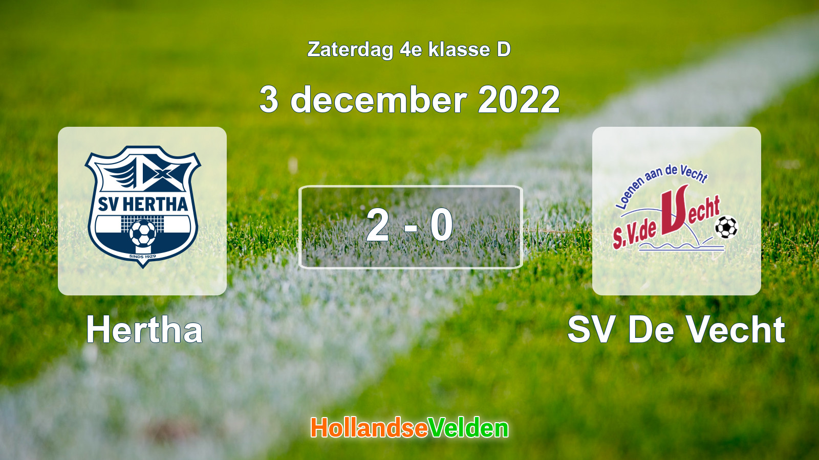 Gespeelde wedstrijd: Hertha - SV De Vecht 2 - 0 (3 december 2022)