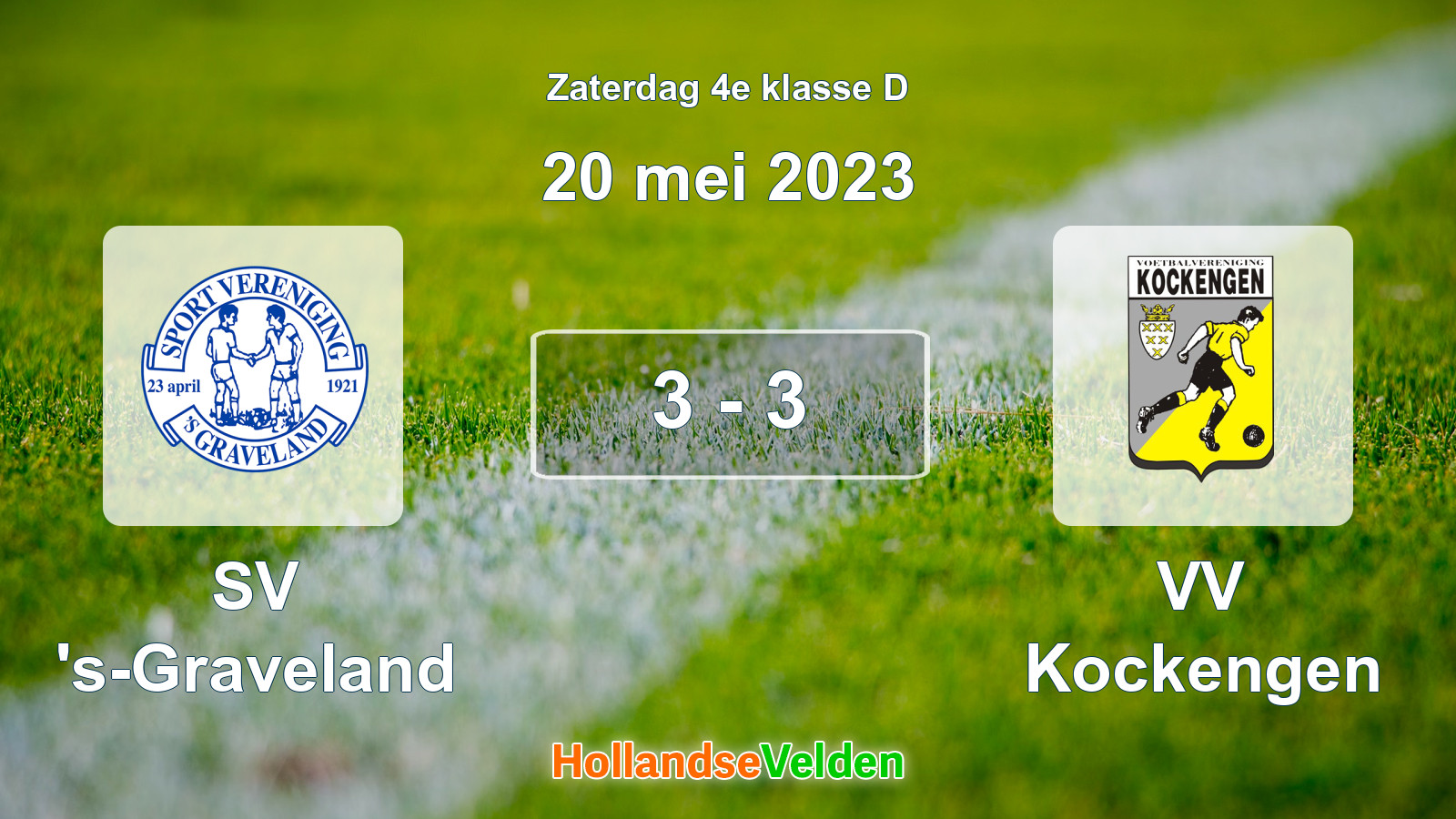 Gespeelde wedstrijd: SV 's-Graveland - VV Kockengen 3 - 3 (20 mei 2023)
