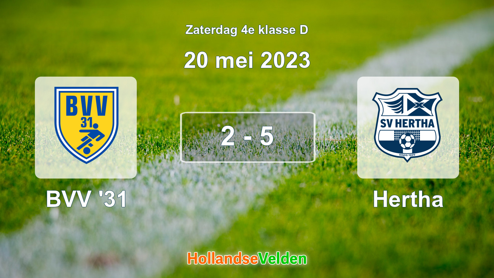 Gespeelde wedstrijd: BVV '31 - Hertha 2 - 5 (20 mei 2023)