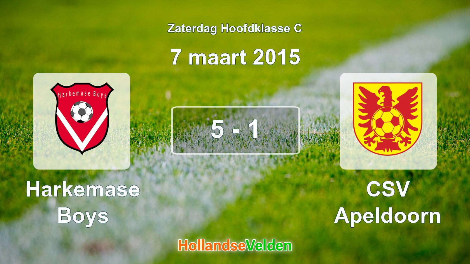 Gespeelde wedstrijd: Harkemase Boys - CSV Apeldoorn 5 - 1 (7 maart 2015)