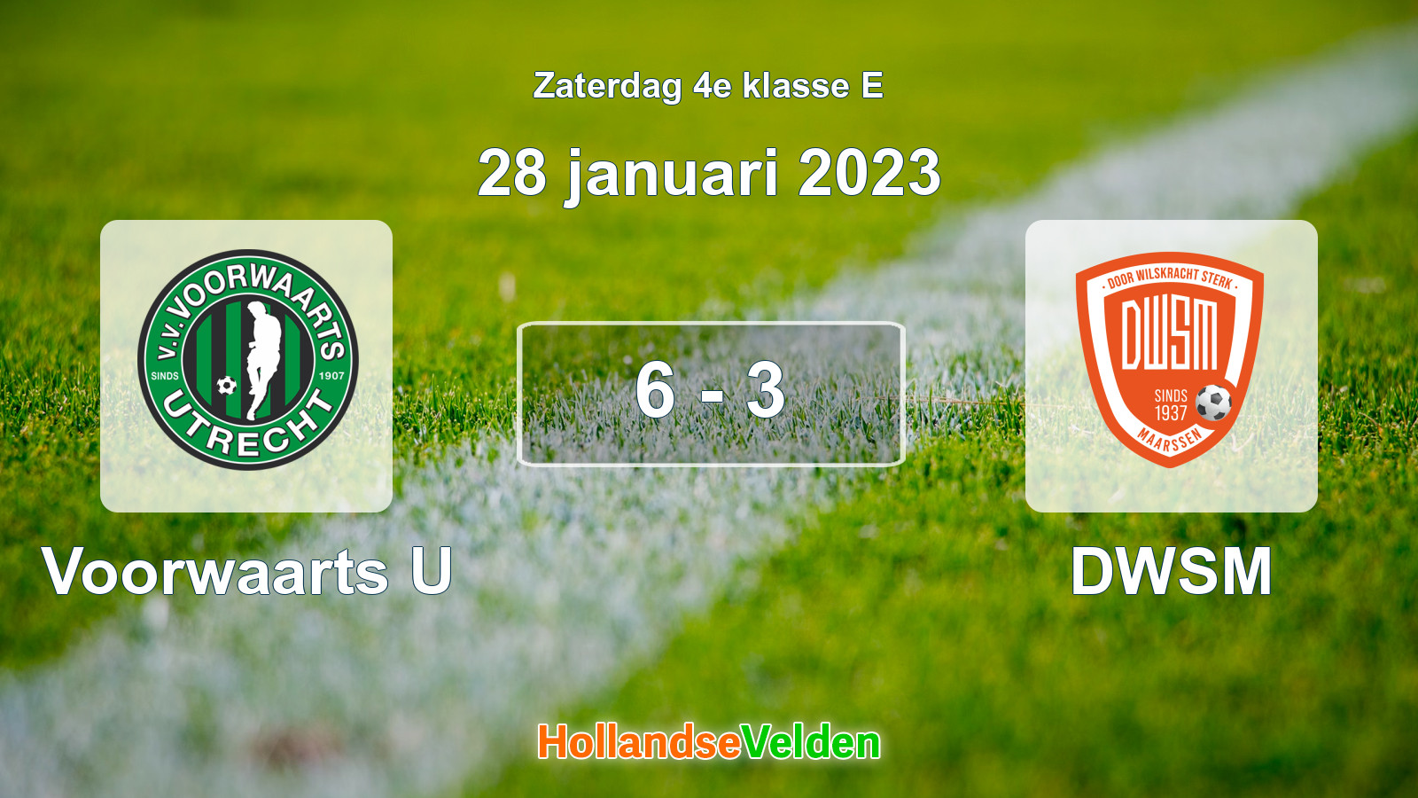 Gespeelde wedstrijd: Voorwaarts U - DWSM 6 - 3 (28 januari 2023)