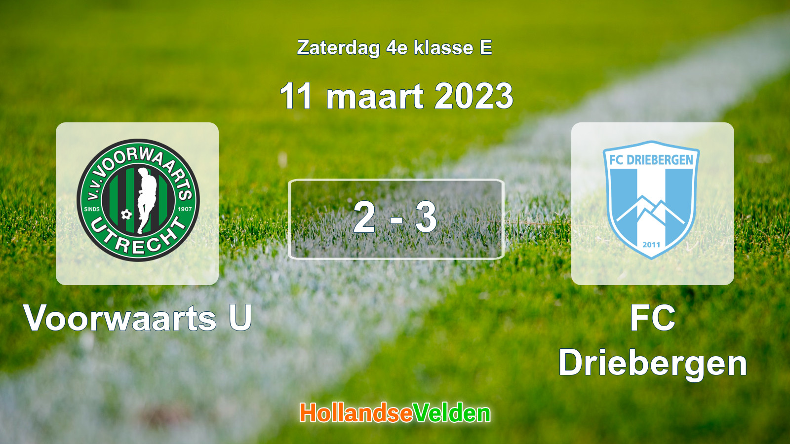 Gespeelde wedstrijd: Voorwaarts U - FC Driebergen 2 - 3 (11 maart 2023)