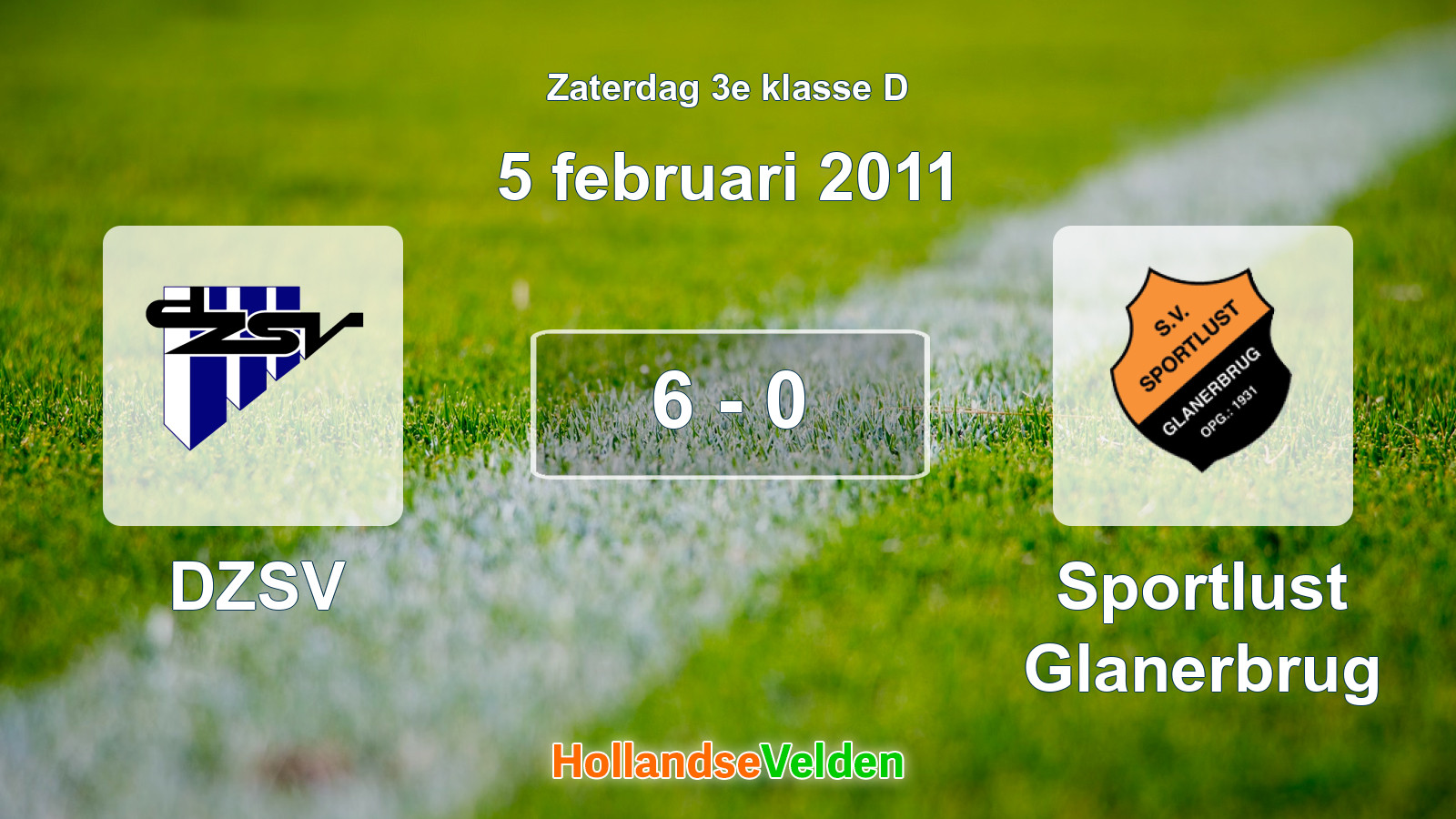 Gespeelde wedstrijd: DZSV - Sportlust Glanerbrug 6 - 0 (5 februari 2011)