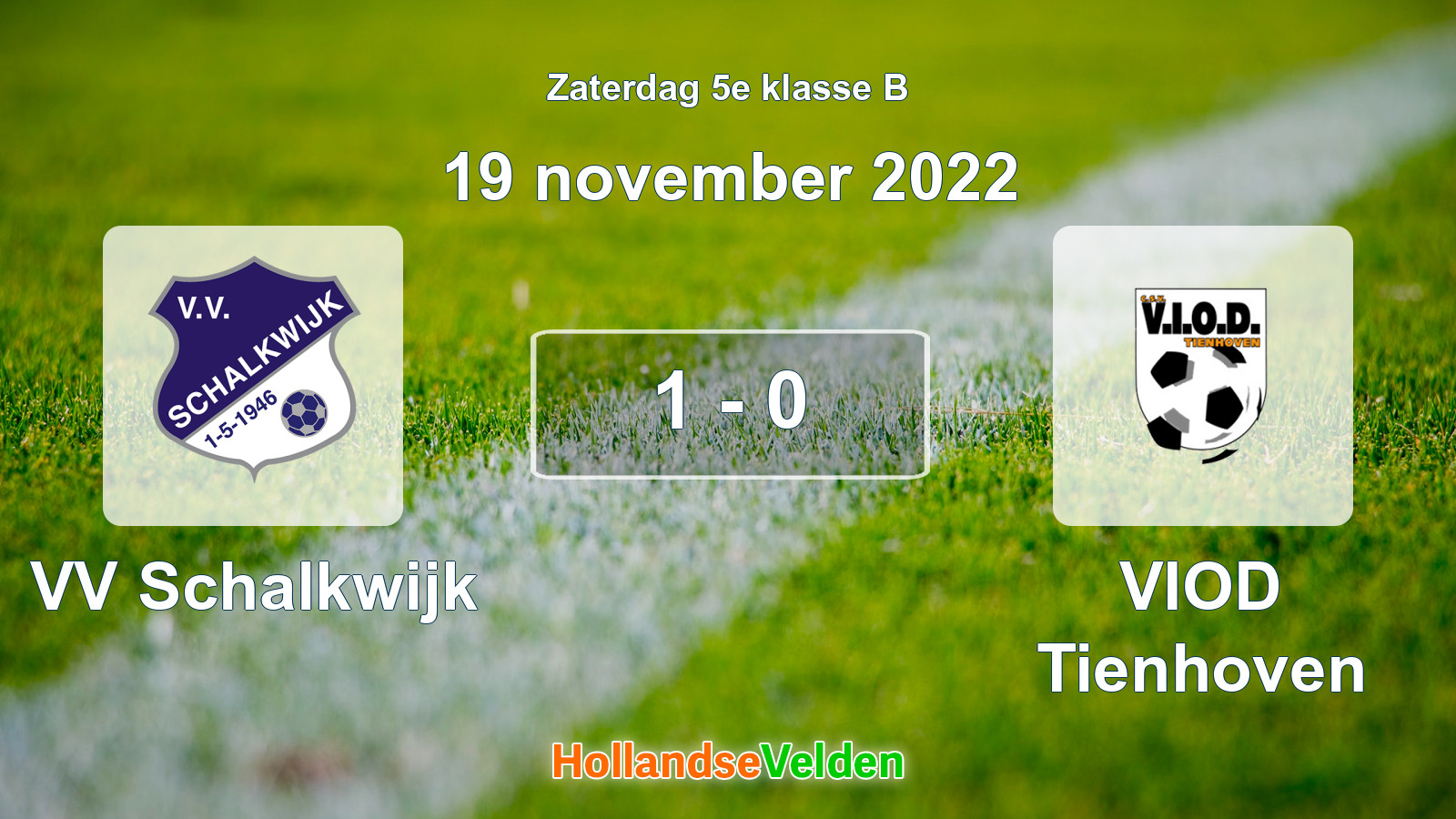 Gespeelde wedstrijd: VV Schalkwijk - VIOD Tienhoven 1 - 0 (19 november 2022)