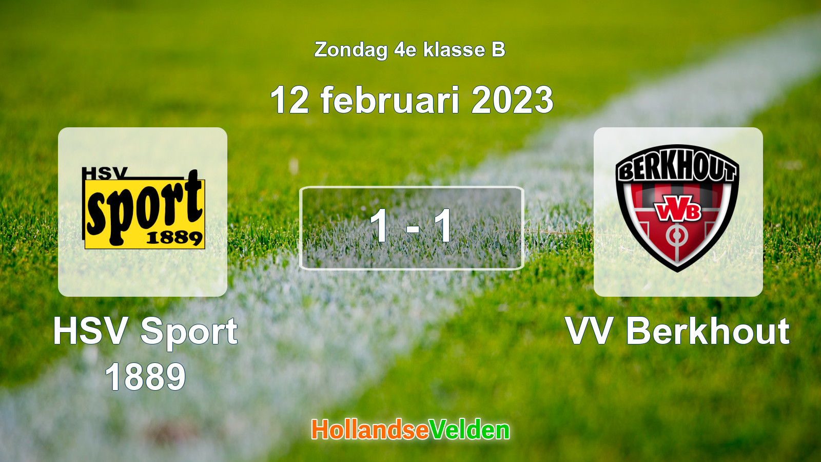 Gespeelde wedstrijd: HSV Sport 1889 - VV Berkhout 1 - 1 (12 februari 2023)