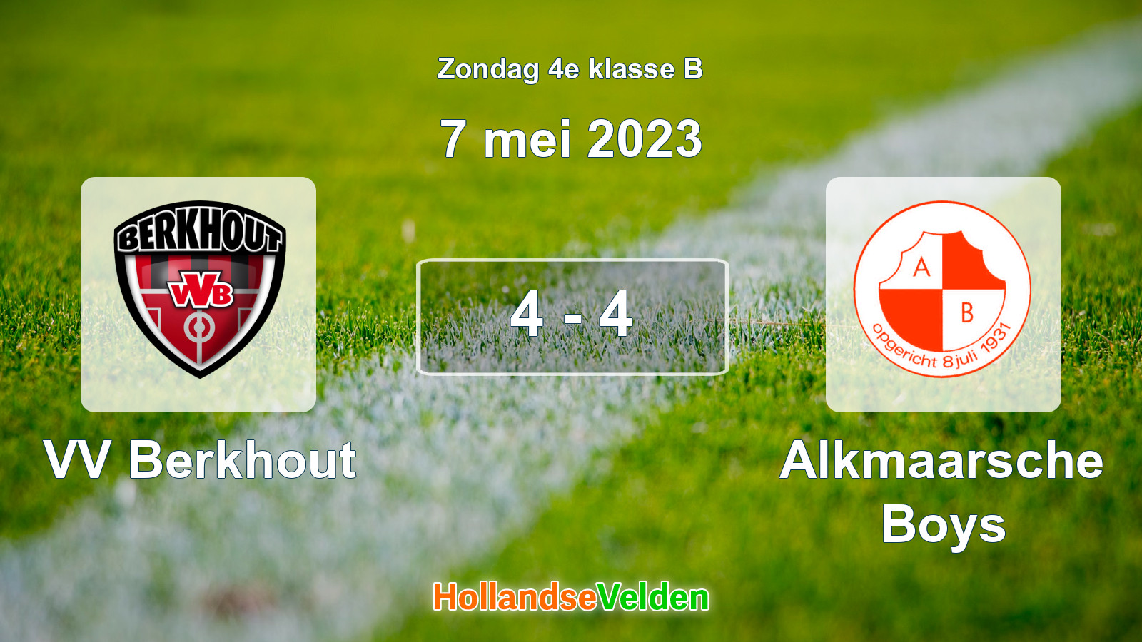 Gespeelde wedstrijd: VV Berkhout - Alkmaarsche Boys 4 - 4 (7 mei 2023)