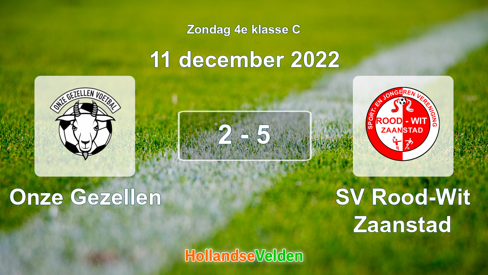 Gespeelde wedstrijd: Onze Gezellen - SV Rood-Wit Zaanstad 2 - 5 (11 december 2022)