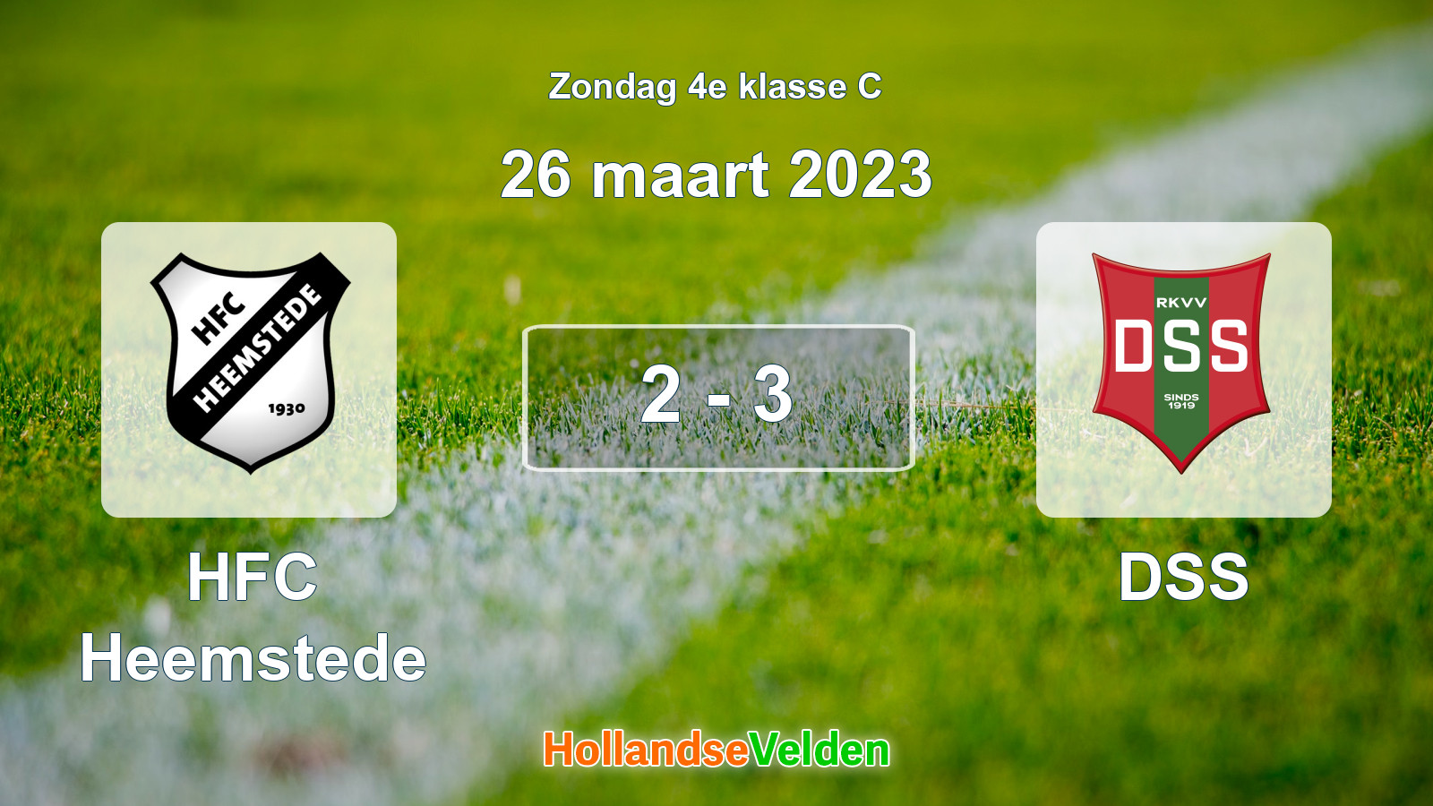 Gespeelde wedstrijd: HFC Heemstede - DSS 2 - 3 (26 maart 2023)