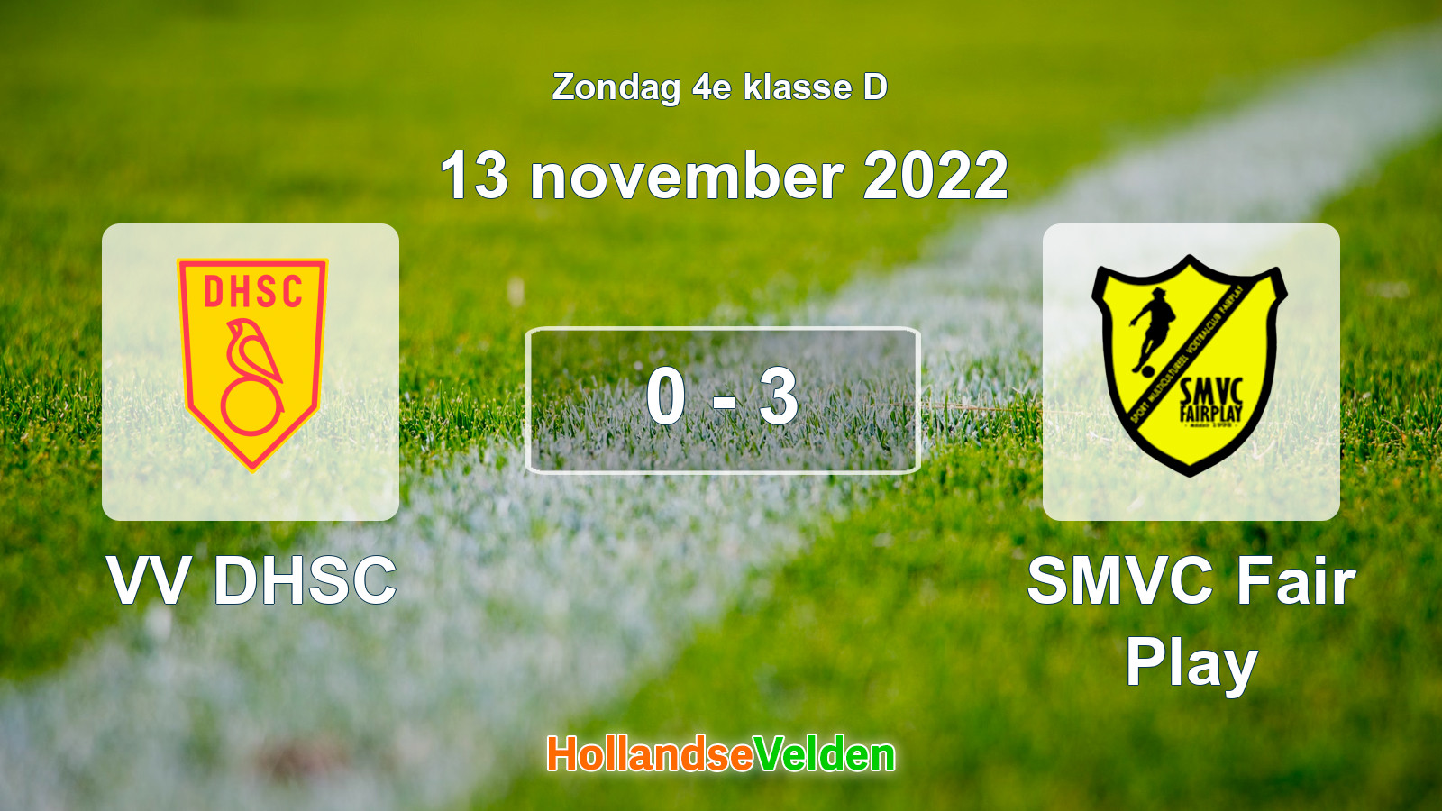 Gespeelde wedstrijd: VV DHSC - SMVC Fair Play 0 - 3 (13 november 2022)