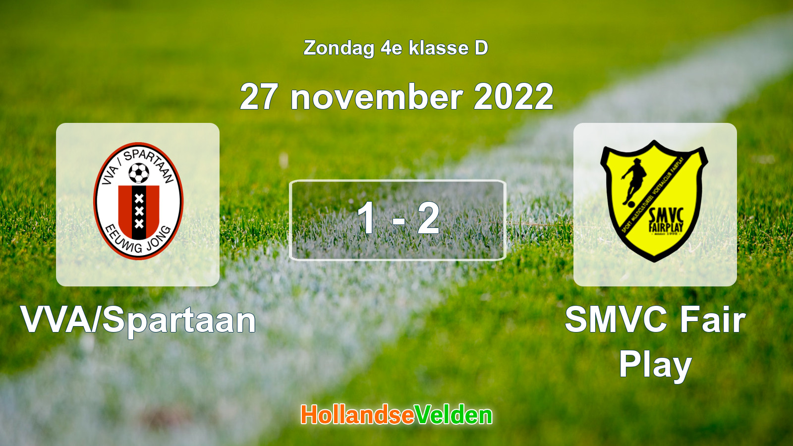 Gespeelde wedstrijd: VVA/Spartaan - SMVC Fair Play 1 - 2 (27 november 2022)