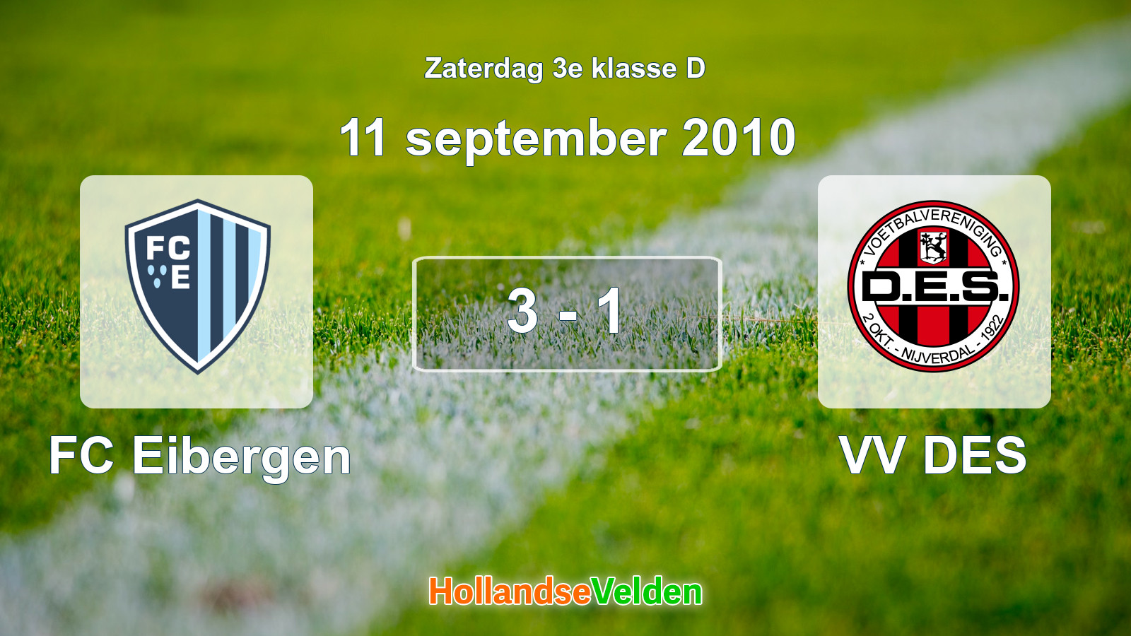 Gespeelde wedstrijd: FC Eibergen - VV DES 3 - 1 (11 september 2010)