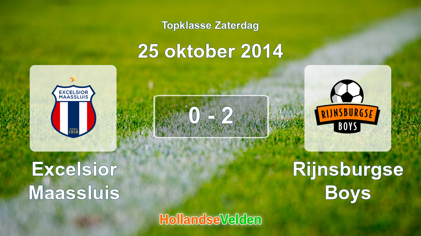 Gespeelde wedstrijd: Excelsior Maassluis - Rijnsburgse Boys 0 - 2 (25 oktober 2014)