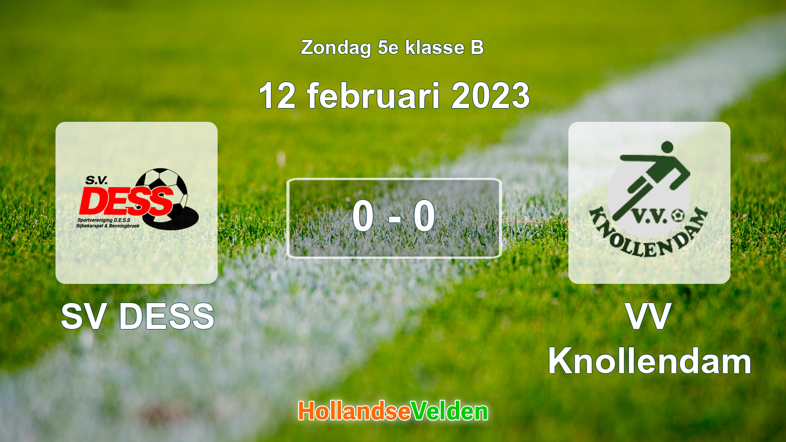Gespeelde wedstrijd: SV DESS - VV Knollendam 0 - 0 (12 februari 2023)