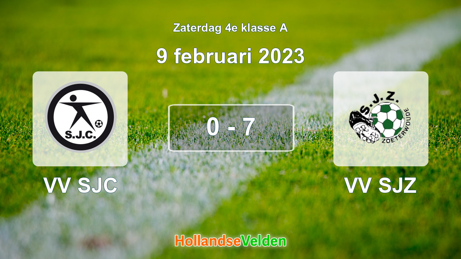 Gespeelde wedstrijd: VV SJC - VV SJZ 0 - 7 (9 februari 2023)
