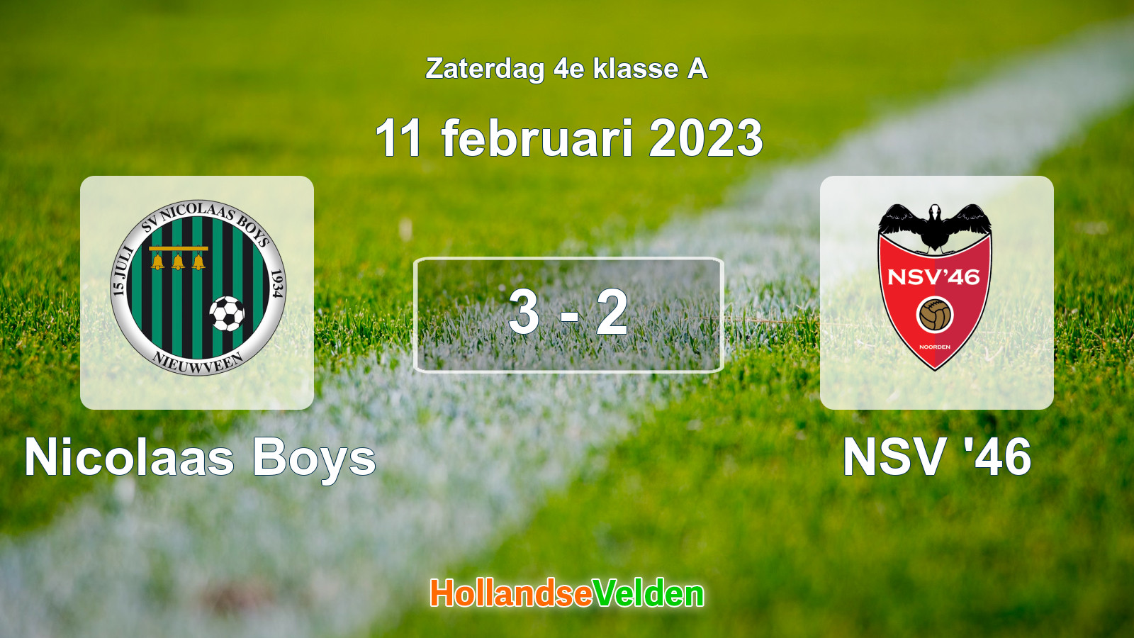 Gespeelde wedstrijd: Nicolaas Boys - NSV '46 3 - 2 (11 februari 2023)