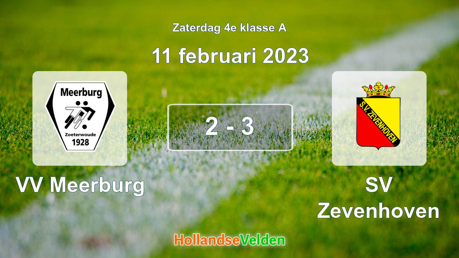 Gespeelde wedstrijd: VV Meerburg - SV Zevenhoven 2 - 3 (11 februari 2023)
