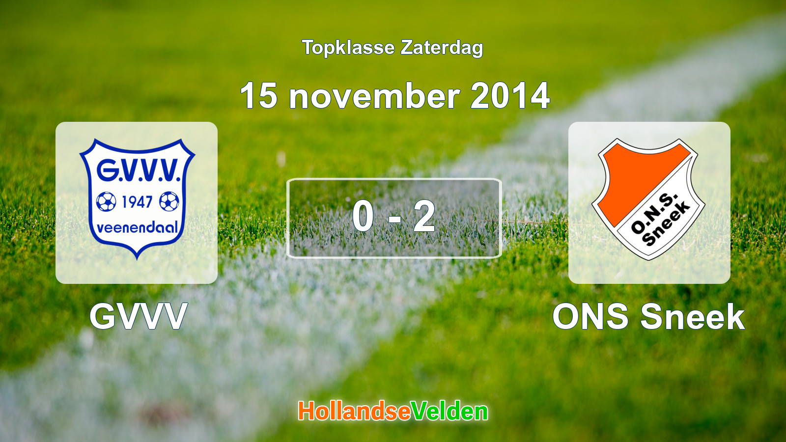 Gespeelde wedstrijd: GVVV - ONS Sneek 0 - 2 (15 november 2014)