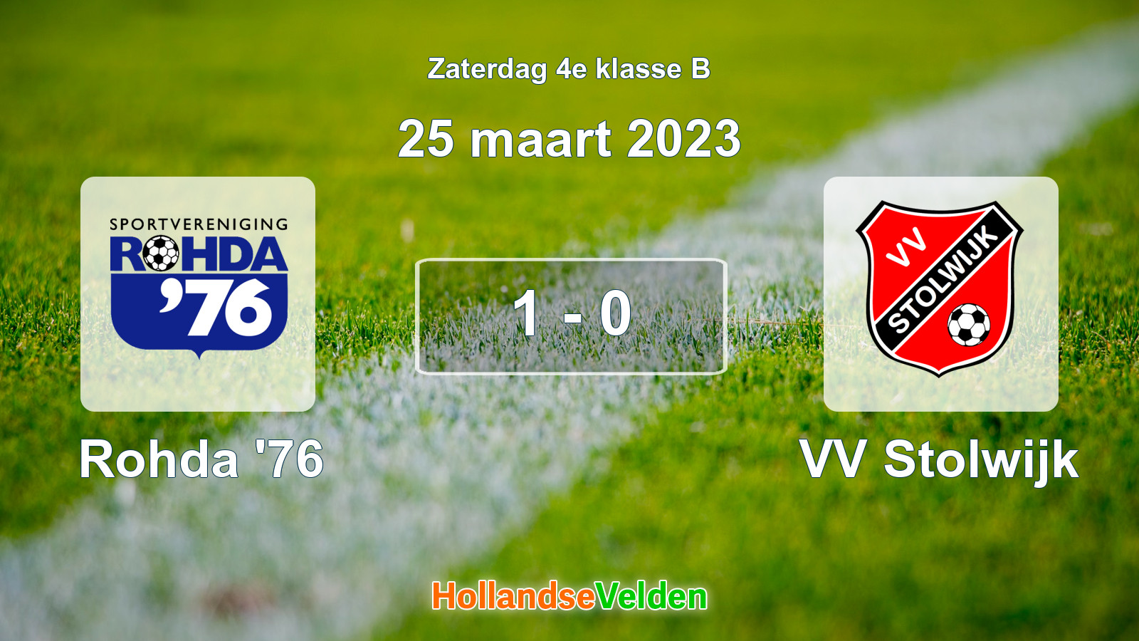 Gespeelde wedstrijd: Rohda '76 - VV Stolwijk 1 - 0 (25 maart 2023)