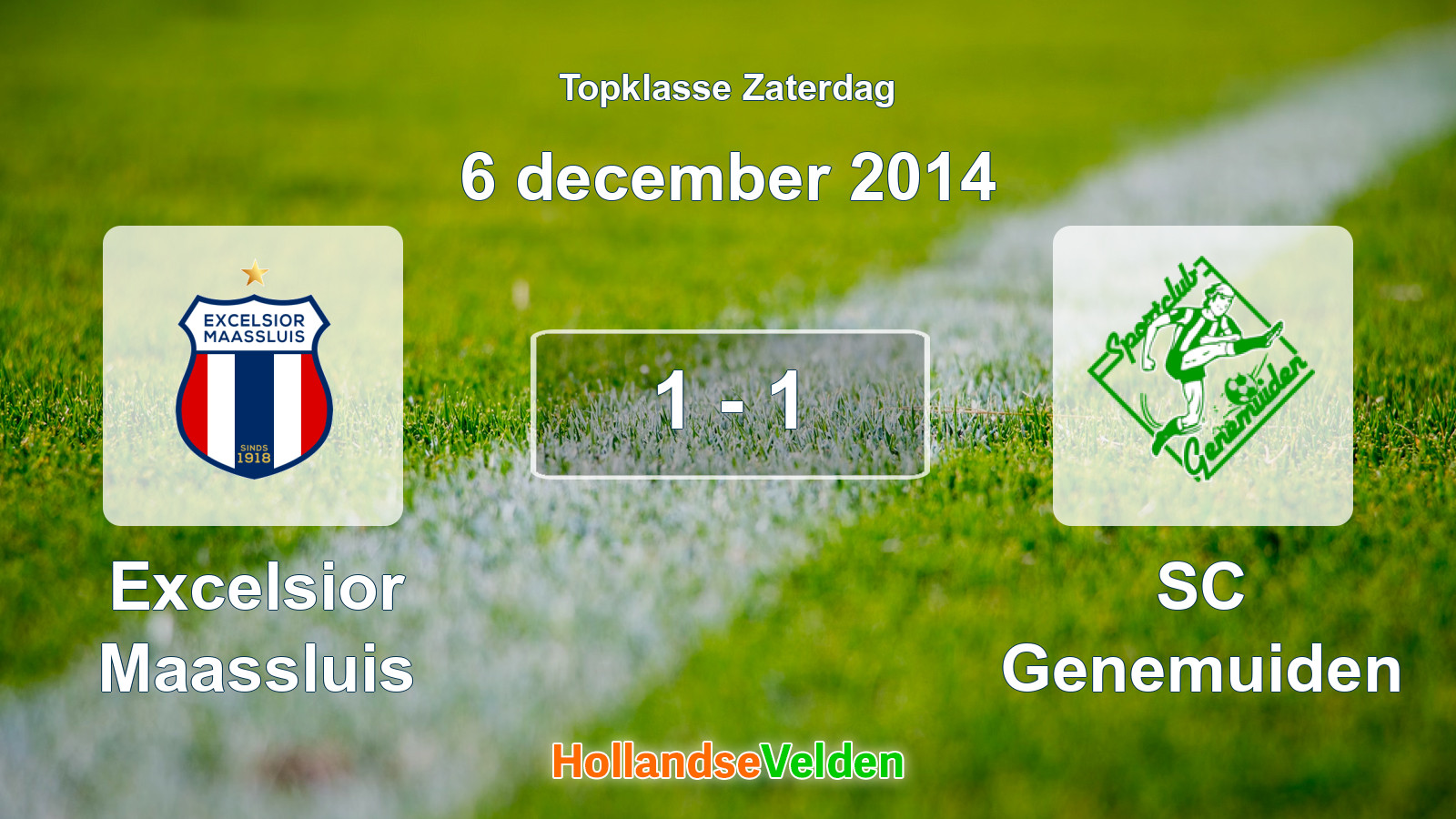 Gespeelde wedstrijd: Excelsior Maassluis - SC Genemuiden 1 - 1 (6 december 2014)