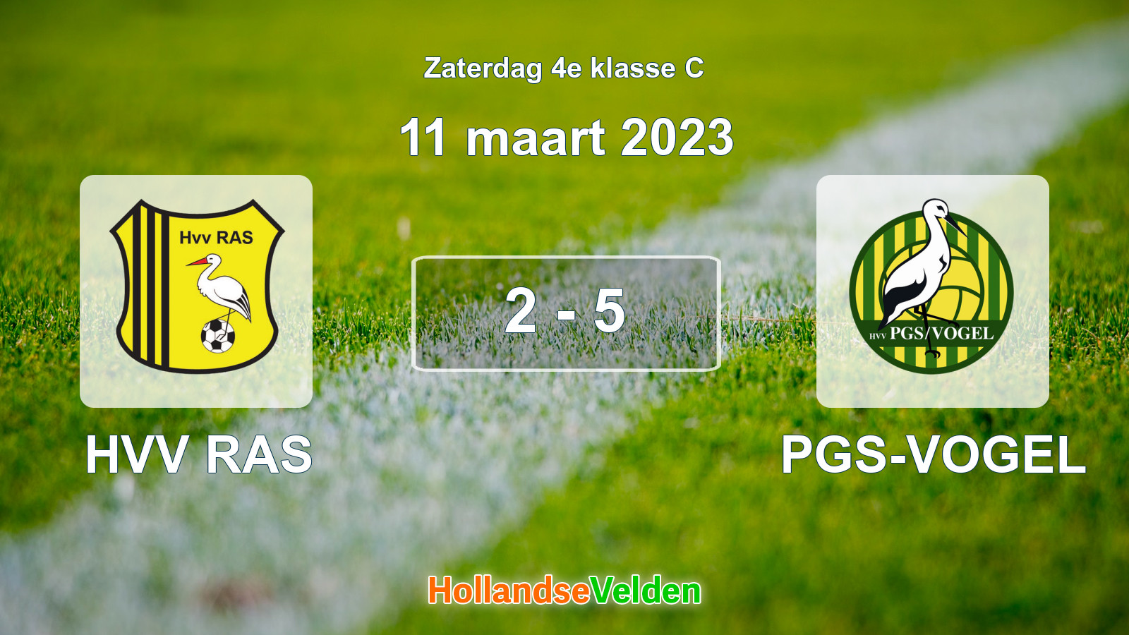 Gespeelde wedstrijd: HVV RAS - PGS-VOGEL 2 - 5 (11 maart 2023)