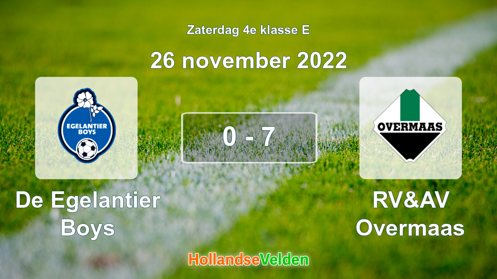 Gespeelde wedstrijd: De Egelantier Boys - RV&AV Overmaas 0 - 7 (26 november 2022)