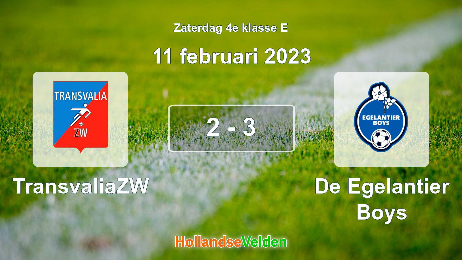Gespeelde wedstrijd: TransvaliaZW - De Egelantier Boys 2 - 3 (11 februari 2023)
