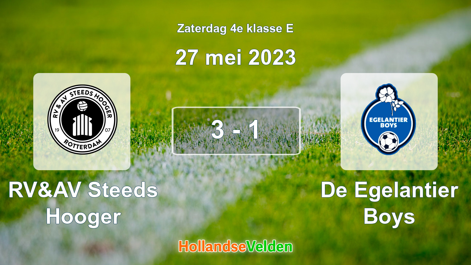 Gespeelde wedstrijd: RV&AV Steeds Hooger - De Egelantier Boys 3 - 1 (27 mei 2023)