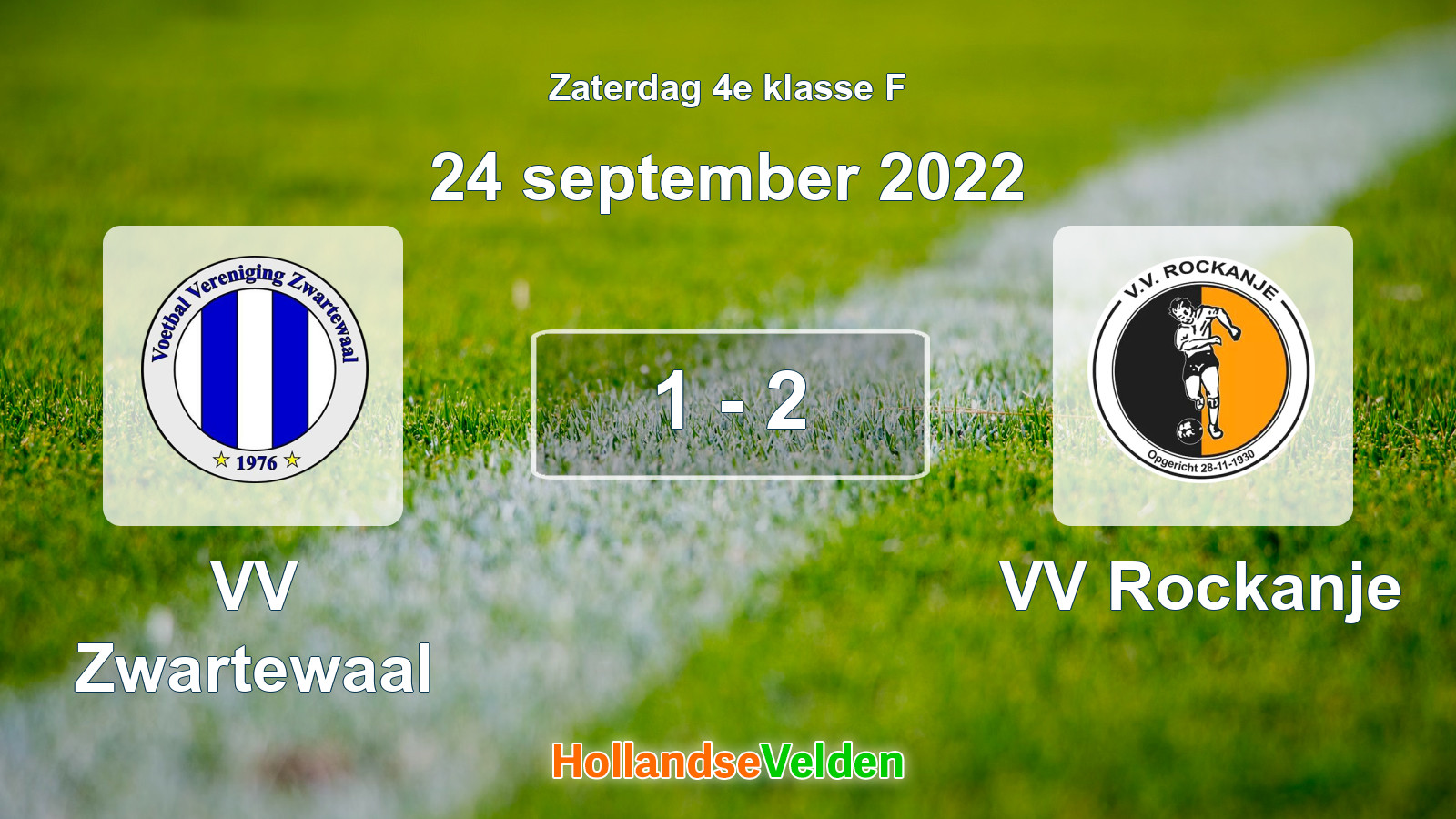 Gespeelde wedstrijd: VV Zwartewaal - VV Rockanje 1 - 2 (24 september 2022)