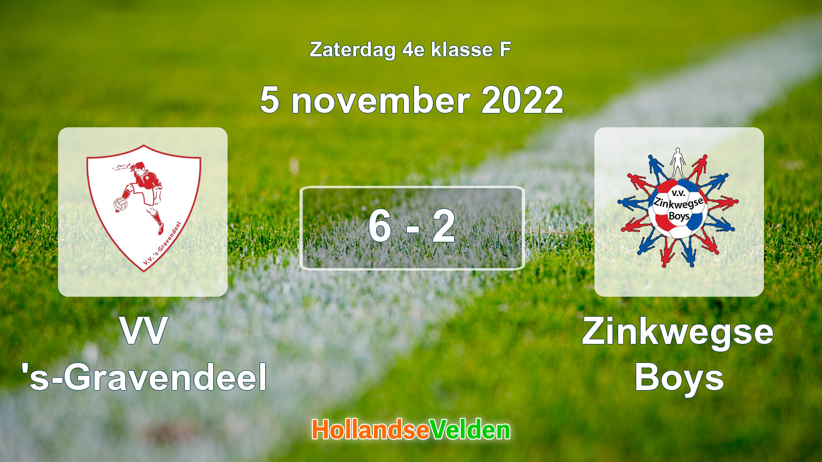 Gespeelde wedstrijd: VV 's-Gravendeel - Zinkwegse Boys 6 - 2 (5 november 2022)