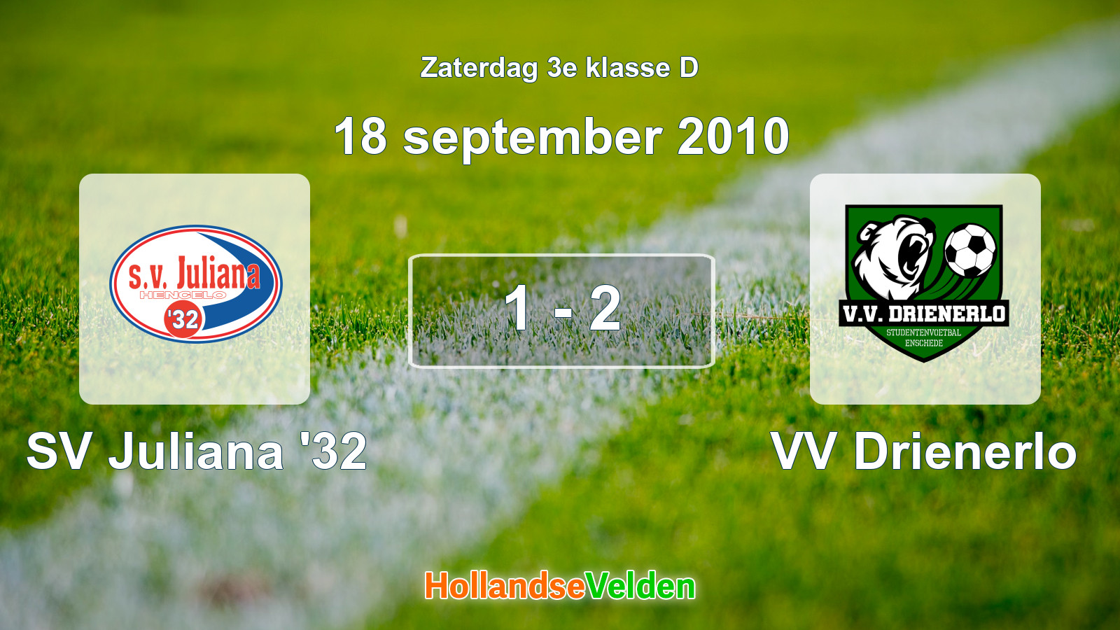 Gespeelde wedstrijd: SV Juliana '32 - VV Drienerlo 1 - 2 (18 september 2010)