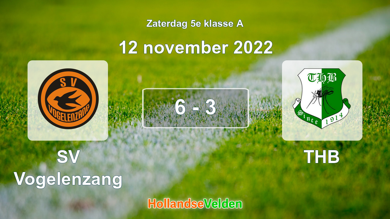 Gespeelde wedstrijd: SV Vogelenzang - THB 6 - 3 (12 november 2022)