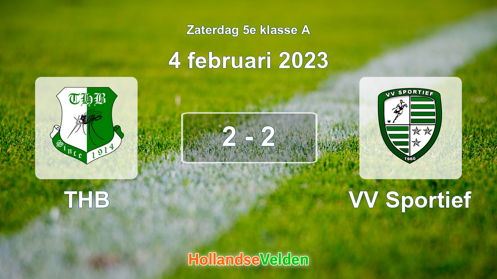Gespeelde wedstrijd: THB - VV Sportief 2 - 2 (4 februari 2023)
