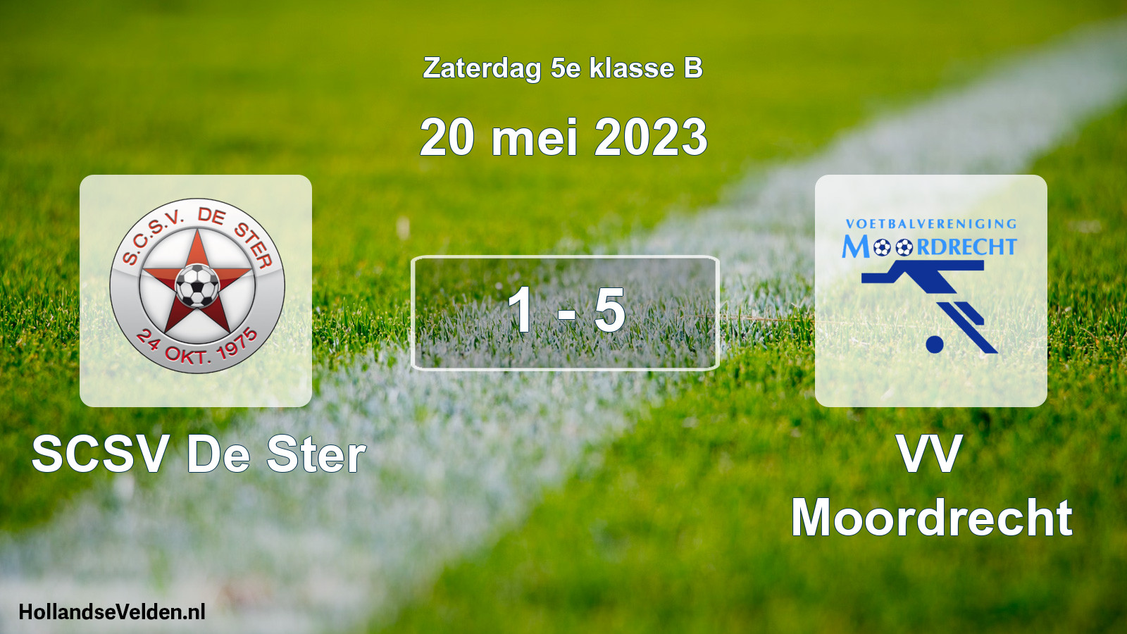 Gespeelde wedstrijd: SCSV De Ster - VV Moordrecht 1 - 5 (20 mei 2023)