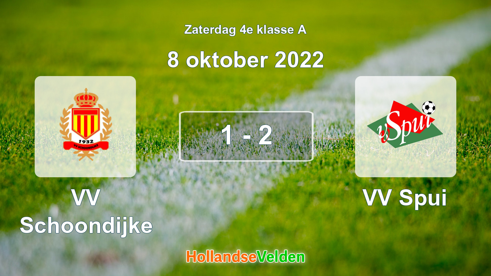 Gespeelde wedstrijd: VV Schoondijke - VV Spui 1 - 2 (8 oktober 2022)