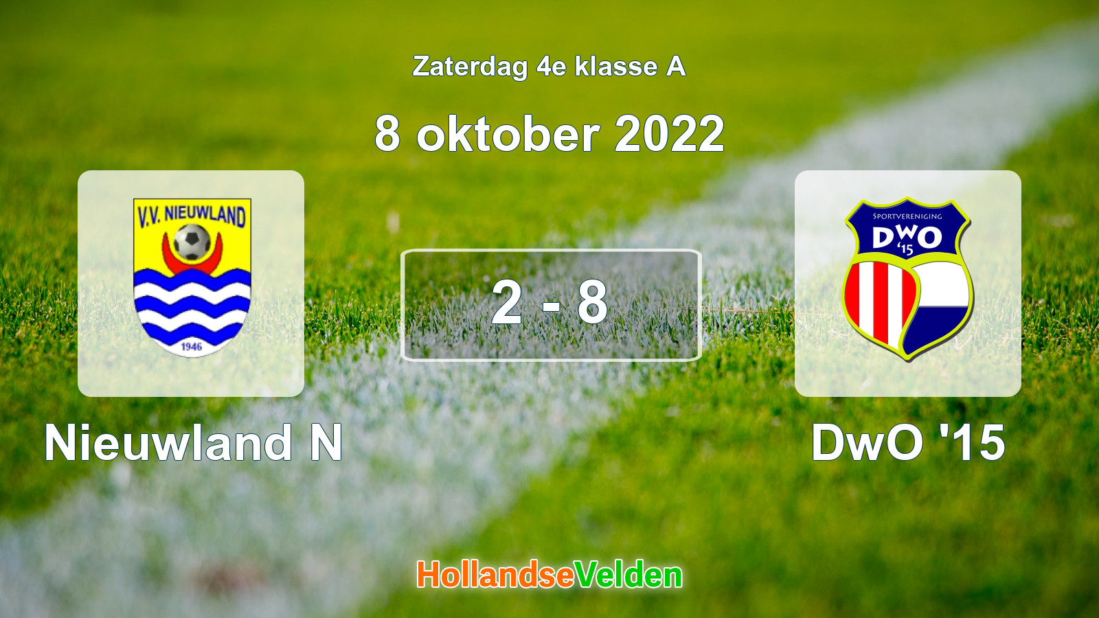 Gespeelde wedstrijd: Nieuwland N - DwO '15 2 - 8 (8 oktober 2022)
