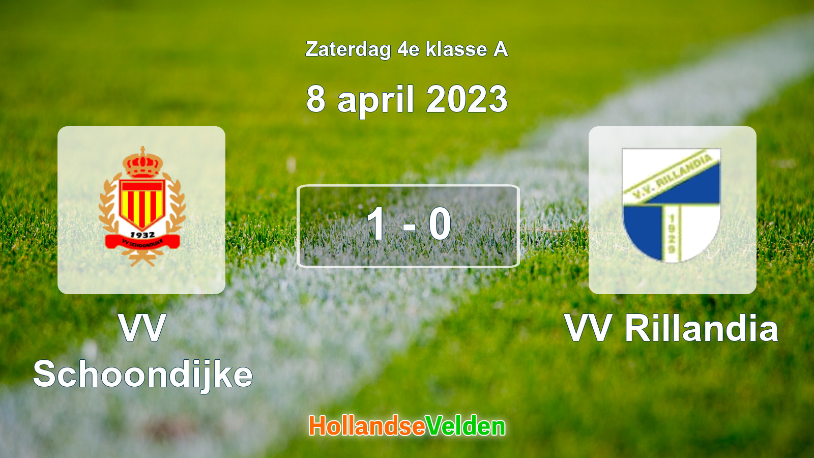 Gespeelde wedstrijd: VV Schoondijke - VV Rillandia 1 - 0 (8 april 2023)