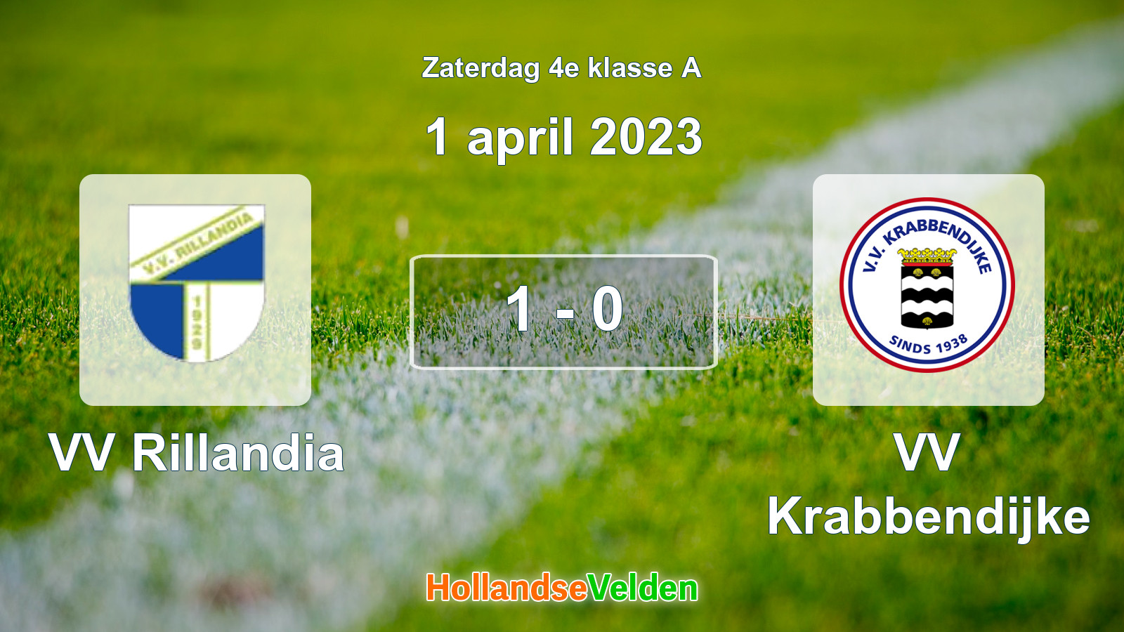 Gespeelde wedstrijd: VV Rillandia - VV Krabbendijke 1 - 0 (1 april 2023)