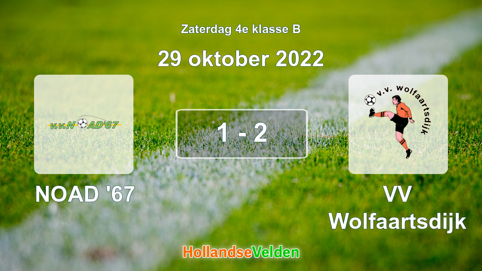 Gespeelde wedstrijd: NOAD '67 - VV Wolfaartsdijk 1 - 2 (29 oktober 2022)