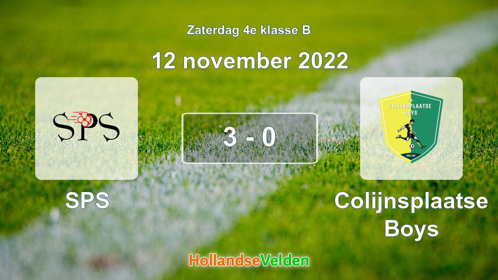 Gespeelde wedstrijd: SPS - Colijnsplaatse Boys 3 - 0 (12 november 2022)