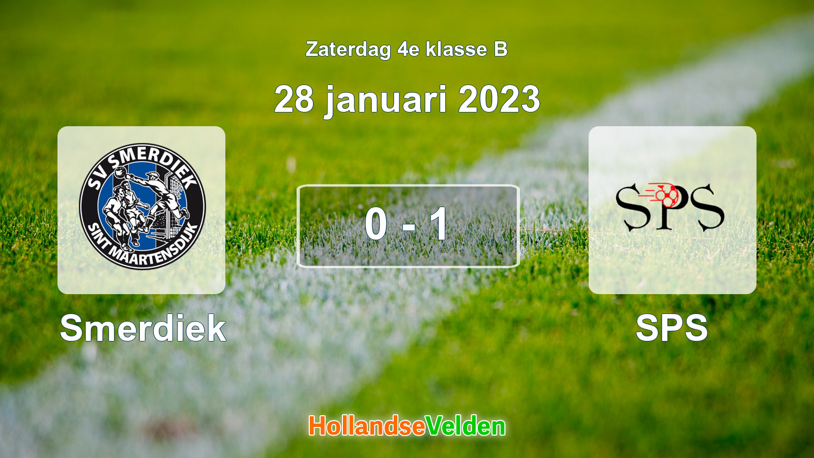 Gespeelde wedstrijd: Smerdiek - SPS 0 - 1 (28 januari 2023)