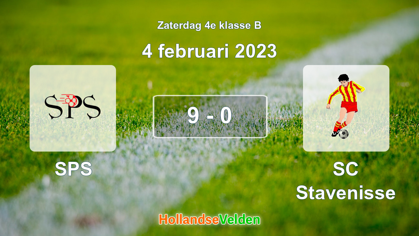 Gespeelde wedstrijd: SPS - SC Stavenisse 9 - 0 (4 februari 2023)